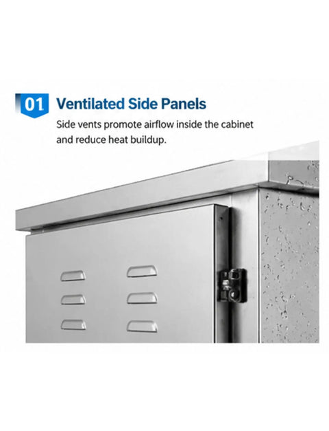 Beefy 304 Stainless Steel Outdoor Junction Box Waterproof Electrical Enclosure Heavy Duty Weatherproof Metal Housing For Outdoor Electrical Installations with ventilated side panels