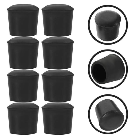Anti Slip Rubber Feet for Furniture 8 Pack Thickened Grippy Floor Protectors, shown in close-up of round, black rubber caps.