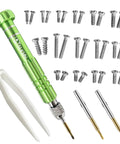 Hella Reliable Eyeglass Repair Kit Featuring Tough S2 Steel Screwdriver With Fifteen Precision Frame Screws For Quick At Home Fixes On Glasses Bifocals And Sunglasses.