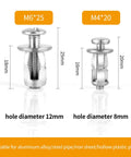 Aluminium Hollow Door Anchor Set 10 Pieces For 0 To 5mm Hollow Doors Extra Short Wall Anchors 8x16mm with M4x20mm Screws