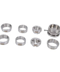 8 Piece Watch Movement Holder Kit With Main Support For 2824 2671 7750 2000 8500 3100 3135 Movements, stainless steel rings
