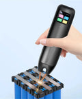 Portable Spot Welder With 99 Adjustable Weld Speeds And 1.3 Inch Color Screen in use on nickel sheet