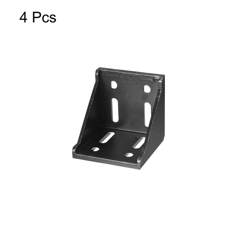 Beefy Inside Corner Bracket Gusset for 8080 Aluminum Extrusion, 78mm by 78mm by 79mm Angle Connector Set, Black, 4 pcs