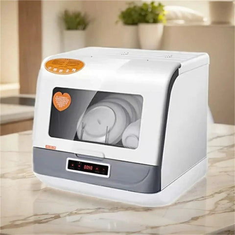 Pretty Slick Countertop Dishwasher With High Temp Wash And Quick Dry For Naturally Spotless Dishes Portable Compact Build on kitchen counter.