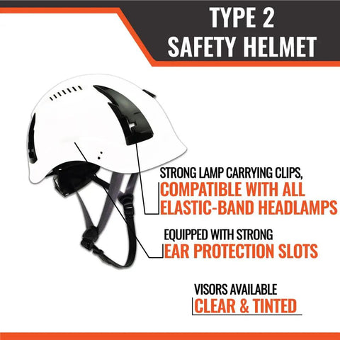 APEX Type 2 Safety Helmet Vented Hard Hat For Construction Workers OSHA And ANSI Z89 1 Type 2 Class C Compliant White