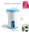 Hassle Free Foot Treadle Washer Offering 14 Liter Capacity For Gentle Delicates And Daily Clothes Nifty Blue Compact Frame with measurements for easy space saving.
