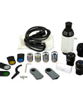 400X Plan Trinocular Inspection Microscope With Seidentopf Head, 360-Degree Rotatable, 30-Degree Tilt, Quintuple Nosepiece, Widefield EW10X-22 Eyepieces, 48-75mm Adjustable Interpupillary, Lab-Grade Microscope For Education And Electronics accessory kit with eyepieces, filters, and power cable