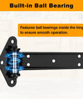 Heavy Duty Gate Hinges 13 Inch Solid Carbon Steel Bolt On Weld On Set Of 4 1100 Lbs Capacity with ball bearing detail