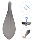 Dope Loquat Leaf Zinc Alloy Cabinet Pulls And Drawer Handles Set In Pearl Gray Finish details with screws and installation view