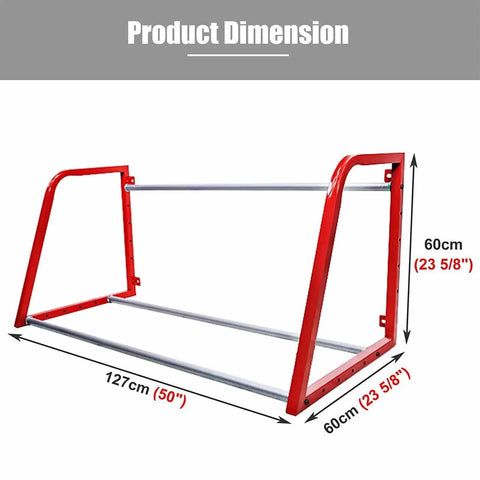 Heavy Duty Wall Mounted Tire Storage Rack For Garage Workshop Hella Solid Cold Rolled Steel Adjustable dimensions 127cm x 60cm.