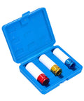 Grab This Epic 3-Piece Thin Wall Lug Nut Socket Set Made From Heat Treated C45 Steel Perfect For Impact Wrenches To Safeguard Your Sweet Rims And Nail That Perfect Fit Every Time You Swap Tires Fast Without Any Scuffs Or Damage. 3-piece thin wall lug nut socket set in case