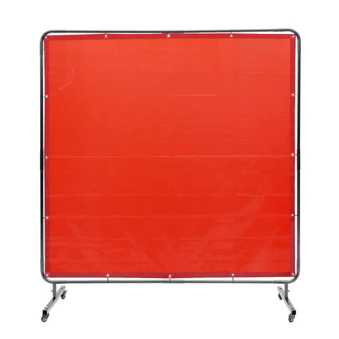 Badass Welding Screen With Steel Frame Boasts A Six By Six Foot Red Flame Resistant Vinyl Shield That Shuts Down Scorching Sparks And Heat Roll Smoothly Anywhere On Four Swivel Wheels With Two Lockable Casters For Easy Shop Moves