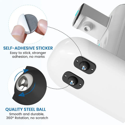 Heavy Duty Self Adhesive Caster Wheels And Appliance Rollers For Kitchen Countertop Sliding With 360 Degree Swivel showing black self-adhesive stickers.