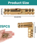 Front and side view of 25 Pcs Small Brass Barrel Hinges for Wooden Boxes 135 Degree Folding Mini Hidden Cylinder Hinges for DIY Crafts
