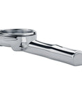 Heavy Hitter 58mm Bottomless Portafilter fits Breville Sage Espresso Maker, solid 304 stainless steel with lay flat handle.