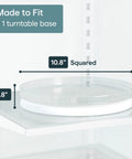 Hassle Free 360 Spin Fridge Turntable, Top Tier Lazy Susan Organizer For Refrigerator Storage, 10.8" diameter turntable base.