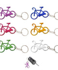 Six Pack Bicycle Bottle Opener Keychain Kit With Chain Key Ring Tools For Cyclists And Bikers in assorted colors