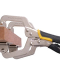 Heavy Duty Clamp With Large Swivel Pads For Woodworking And Welding Projects 11 Inch Adjustable Jaw One Hand Lock Wide Face Clamping