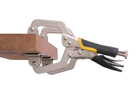 Heavy Duty Clamp With Large Swivel Pads For Woodworking And Welding Projects 11 Inch Adjustable Jaw One Hand Lock Wide Face Clamping
