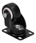 Jauarta Caster Wheel, Heavy Duty 40mm Diameter, black PVC wheel mounted on a steel base for versatile use.