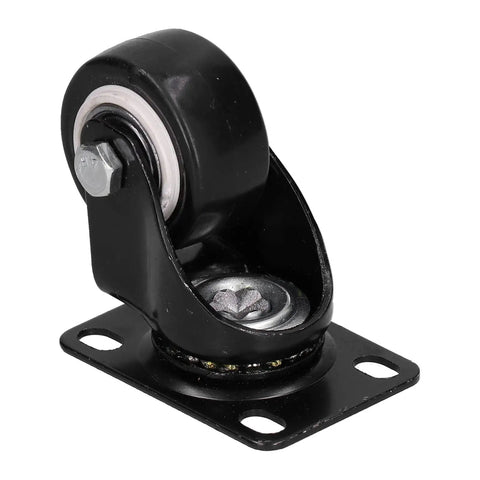 Jauarta Caster Wheel, Heavy Duty 40mm Diameter, black PVC wheel mounted on a steel base for versatile use.