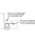 Diagram of 1-inch plastic roller and tension spring kit installation, showing placement for screws (not included) for Screen Door Roller And Tension Springs Kit B 521 2 Pack 1 Inch Plastic Roller With Two And A Half Inch Straight Tension Springs Heat Treated Coil HDPE Roller Fits Columbia And Other Sliding Screen Doors Durable Easy To Install.