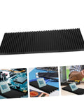 Black Antistatic Bar Rack Organizer For Circuit Boards With Grounding Tape Wrist Strap ESD Safe Storage Space Saving Multi Board Organizer Kit For Tech DIYs And Pro Workflows