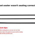 Foam gasket pair for FoodSaver vacuum sealer, upper and lower seals, black, two pieces, front view