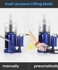 20 Ton Air Hydraulic Bottle Jack For Auto And Truck Repair With Manual Hand Pump Beefy Heavy Duty Pneumatic Lift demonstration