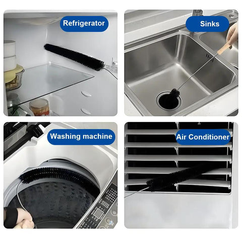 Set Of 2 Dryer Vent Cleaner Tools With 4.5 Inch Handle, 27 Inch Flexible Stainless Steel Shaft And 22.5 Inch Bristles, Quick Lint Remover For Dryers, Fridge Coils, AC Units, And Hard To Reach Spots. Used in refrigerator, sink, washer, and AC vents.