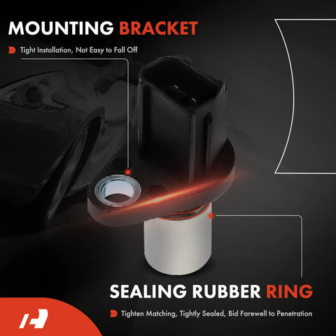 Top Quality Camshaft Position Sensor Compatible With Toyota Lexus And Other Makes Like Chevy Prizm Pontiac Vibe Scion Models Delivers Reliable Engine Performance With Easy Plug And Play Install. black camshaft position sensor with mounting bracket and sealing rubber ring
