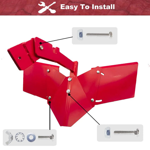 Rear Tine Furrower Kit For Tillers With Adjustable Wing, Compatible With Earthquake Rear Tine Rototillers, Easy Install Red, Model 15683