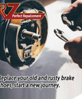 Hand installing Electric Trailer Brake Shoes Replacement Kit 12 Inch By 2 Inch For 5200 Lb 6000 Lb 7000 Lb Trailers 5 Hole Brake Assembly