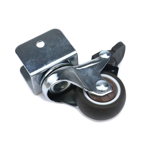 Swivel Caster Wheels With Brakes For Furniture, U-Shape Bracket, 360 Degree Plate, Heavy Duty Moving Wheels, TPR Rubber, Pack Of 4