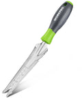 5-In-1 Garden Weeder Trowel With Soft Grip Handle, stainless steel hand tool for deep digging, shown with ergonomic grip