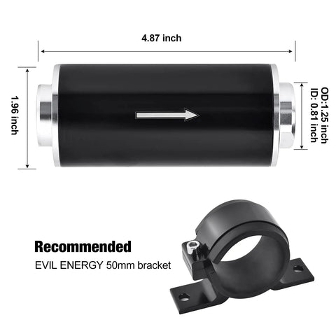 Inline Fuel Filter 100 Micron With 6AN 8AN 10AN Adapters And Bracket Clamp 50mm Universal Fit For Cars Trucks And More Make Your Ride Clean Aluminum Alloy Body With Stainless Steel Filter Element