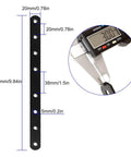 Heavy Duty Black Mending Plates 12 Pack measuring 250x20mm with 8 holes for furniture repair and joining.