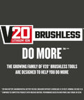 V20 Max Cordless Drill And Impact Driver Combo Kit With Two Batteries And Charger, Brushless Motors For Longer Run Time logo