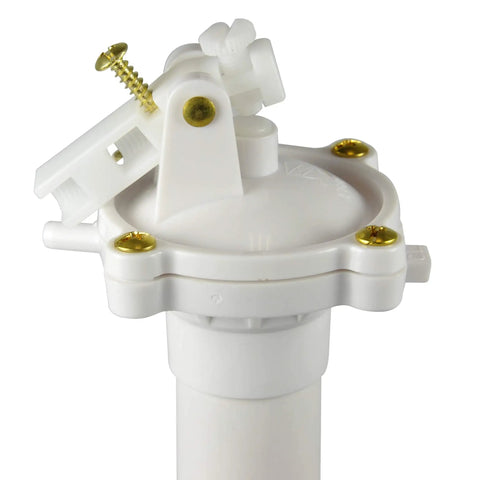 Complete Toilet Repair Kit With Fill Valve Flapper Rod And Float Replacement For Leaky Toilets close-up of fill valve