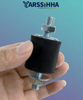 Person holding Heavy Duty M8 Anti Vibration Rubber Isolator Mounts 30x30mm from 4 Pack Cylindrical Vibration Dampers