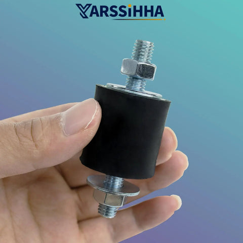 Person holding Heavy Duty M8 Anti Vibration Rubber Isolator Mounts 30x30mm from 4 Pack Cylindrical Vibration Dampers