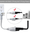 Beefed Up Heavy Duty 3 Foot Appliance Extension Cord 14 AWG 3 Prong Flat Wire SPT 3 Grounded Cable For Major AC Unit Air Conditioner Refrigerator Low Profile Male To Female Extender shown in use