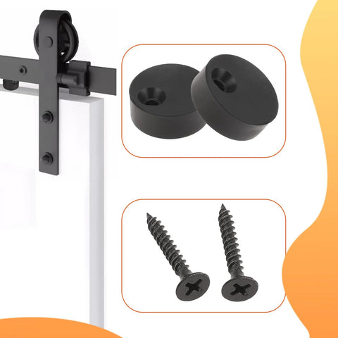 Four Piece Barn Door Stopper Set For Top Track Adjustable Anti Jump Pads For Sliding Barn Door Hardware In Black Finish