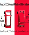 Door Hinge Jig Kit For Router, Aluminum Alloy Adjustable Mortise Template For Hinges From 2.5 To 5 Inches Long, shown front view