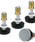 Quarter Inch Threaded Leveling Feet With PTFE Bottom For Carpets And Hardwood Floors, Adjustable Furniture Glides, 20mm Base, Pack Of Four