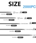 Ultra Tough 2000 Pack Zip Ties Assorted Sizes 4 6 8 10 12 Inch Self Locking Nylon Cable Ties size and weight capacity chart