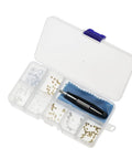 DIY Eyeglass Repair Kit 150 Pcs Screws Nuts Washers Tweezers Nose Pads For Glasses Fixing Gold Tone Durable Eyewear Repair Set in case