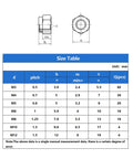 Kickstart Your Next Build With This Top Shelf 150 Piece Lock Nuts Assortment Kit Featuring Heavy Duty 304 Stainless Steel Nylon Insert Self Clinching Hex Nut Set with size table diagram.