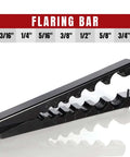 Seven Die Flaring Tool Set For HVAC Tubing Copper Aluminum Brass Flares At Forty Five Degrees with multiple pipe size slots