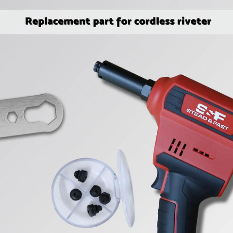 Top Shelf Rivet Gun Retention Nose Pieces 5 Pack With Dead On Sizing For Fast Aluminum And Steel Fixes No Sweat Compatibility Drops Right In For Cordless Rivet Tool Kits And Milwaukee 2550 with cordless riveter and black tips